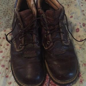 Ariat lace up boot 7 dark brown western farm